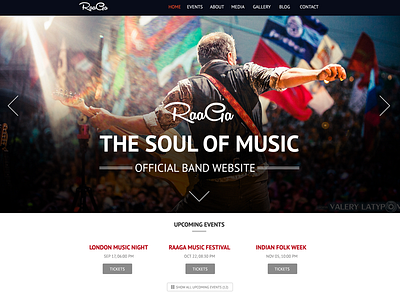 Raaga Reponsive Parallax Template bands music parallax raaga responsive template