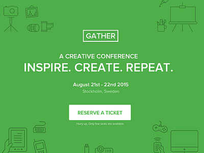 Event Landing Page Template - Gather conference design event event landing page html5 inspiration landing page meetup responsive template web design website template