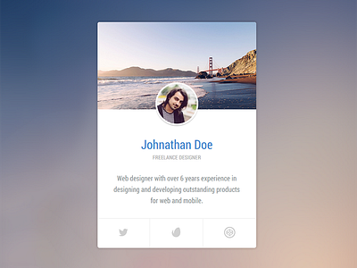 Profile Vcard - Codepen (HTML / CSS3) clean codepen css3 demo flat html neat popup profile vcard