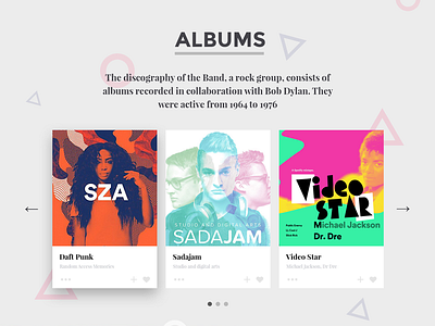 Duotone Music & Band Website — Albums band duotone flat live colors music spotify template trendy website
