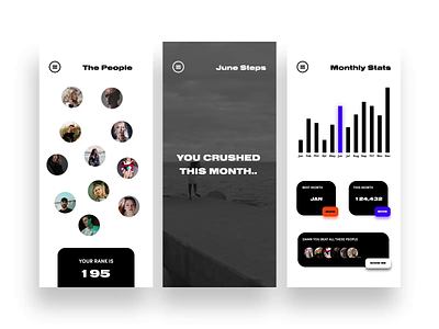 Fitness UI aftereffects dark fitness graphics light ui uidesign ux uxdesign webdesign white