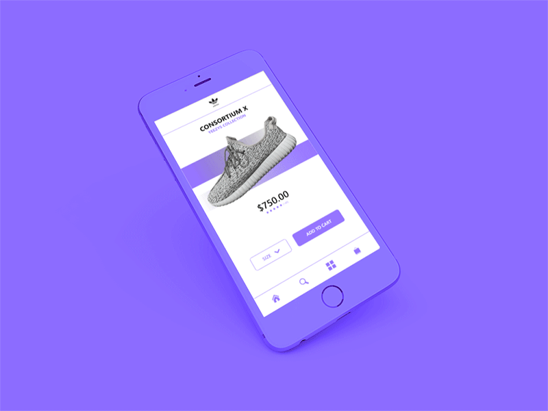 Yeezys Shopping adobexd expensive mobile phoneapp pretty purple ui uidesign ux uxdesign valuable yeezys