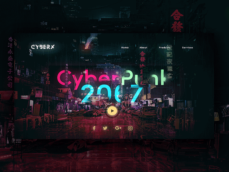 CyberPunk adobephotoshop adobexd animation blue design futuristic graphics illustration photoshop typography ui uidesign ux uxdesign web webdesign website