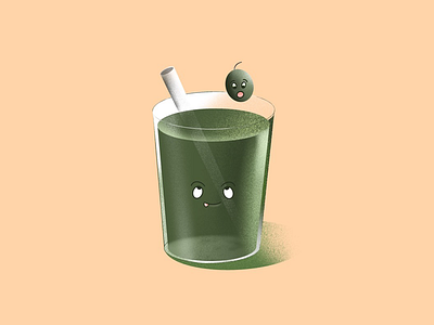 Green Drink cup drink glass illustration ipadpro procreate straw