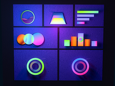 3D UI bright cinema4d design gradients sketch ui uidesign uxdesign