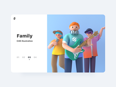 C4D illustration-Family c4d