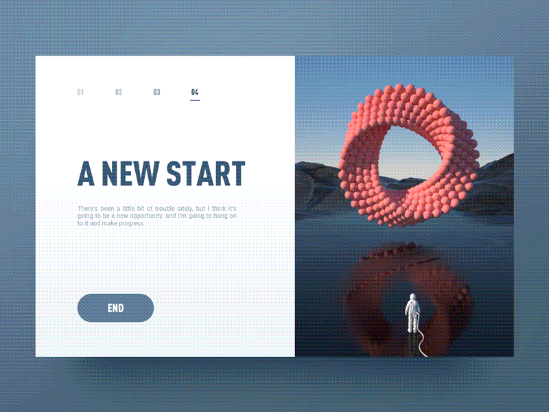 A new start blue c4d card dynamic effect format design mountain octane render scenery the astronauts the geometric ui