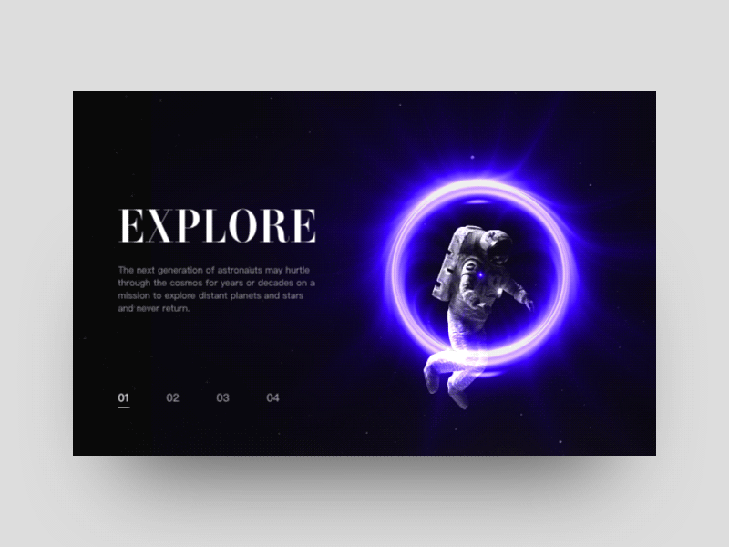 Explore ae animation design black blue c4d card dribbble gray layout designer spaceman starry sky ui universe ux