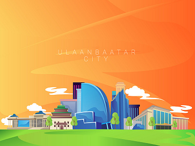 ULAANBAATAR buildings character design city illustration motion