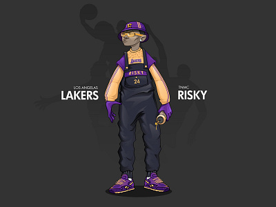 Go lakers basketball character design creative design graffiti illustration