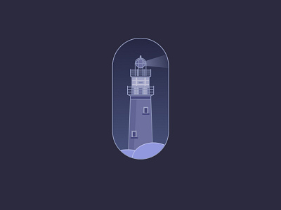 Lighthouse - Dark/Night mode affinity designer art dailyui dark dark mode dark theme design flat graphic design illustration ipadpro ipadproart lighthouse minimal vector web