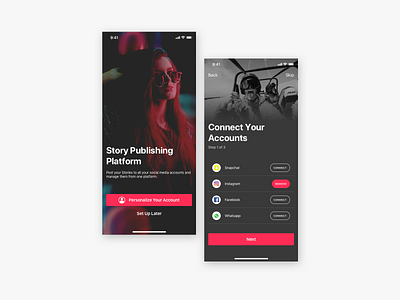 Story Post App - Onboarding Screens