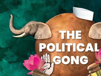 The Political Gong collageart conceptart graphicart identity branding