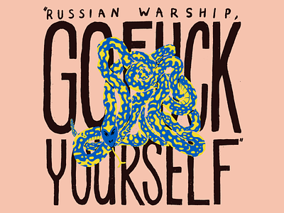 Snake Island - Ukraine fuckputin graphic design illustration letter lettering nowar peace
