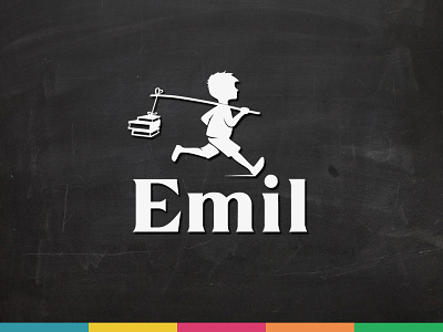 Emil - elementary school black and white books boy education emil logo logotype school
