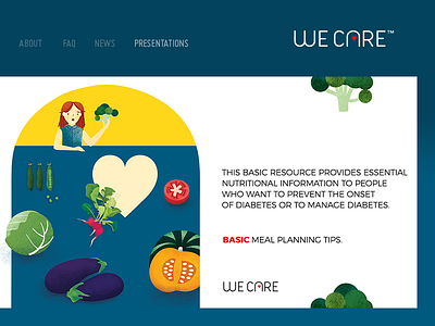 We Care care diabetes diagnosis food health healthcare heart illustration medical presentation prevention treatment