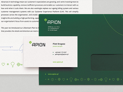 APION - stationary branding ci development land logo mark marker pin places real estate stationert