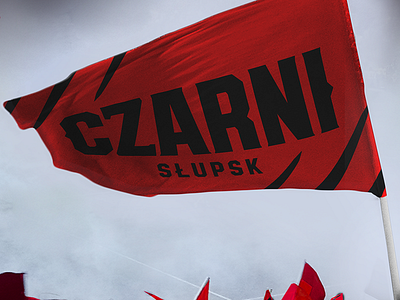 Czarni Słupsk - logo basketball black brand branding czarni fans flag red rio sport słupsk