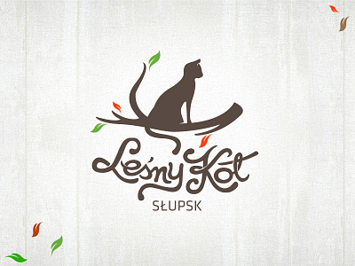 Lesny Kot cat forest leafs logo logotype park rio creativo słupsk