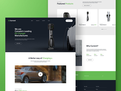 Website for a new EV Charger Brand. charger design electric ev trending ui ux vehicle web