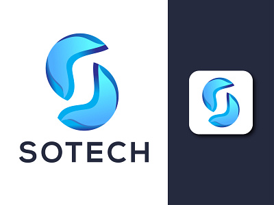 SOTECH LOGO abstract colorful creative logo minimal modern s letter s logo symbol