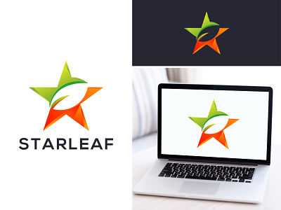 STARLEAF Logo abstract branding colorful company corporate creative icon leaf leaf logo logo logodesign logotype minimal modern organic professional star leaf logo star star leaf logo template vector