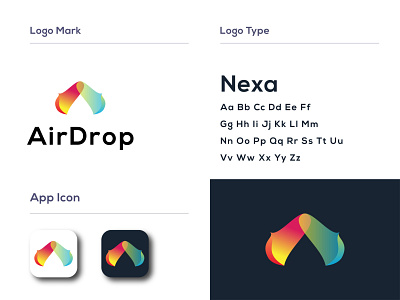 AirDrop Logo a letter logo a logo air app logo branding colorful company creative drop logo logo logodesign minimal modern