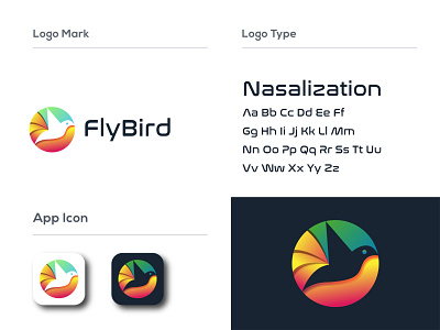 FlyBird Logo app bird branding colorful company creative logo logodesign minimal modern professional