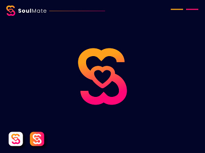 SoulMate Logo Design branding colorful company creative design heart logo logodesign love modern professional s letter s logo