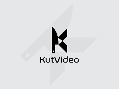 KutVideo Logo Design branding creative cut edit knife kut logo logodesign minimal modern play unique video