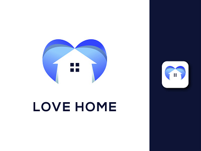 Love Home Logo abstract branding colorful creative heart home house logo logodesign logomaker love modern professional realestate