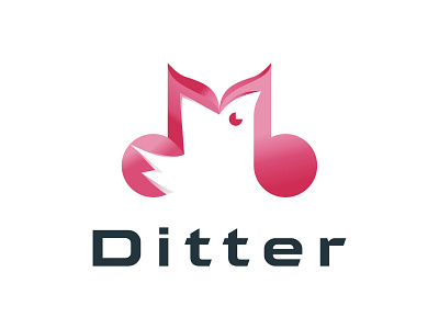 DITTER LOGO bird brand colorful combination logo creative design logo modern music music and bird logo