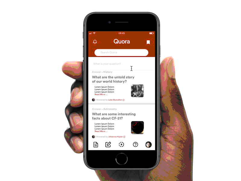 Quora : How I Redesign? framer project prototype quora ui ux
