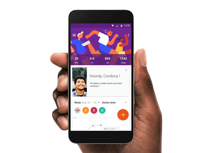 Google Fit : Micro Interaction to Switch Pages framer google fit javascript prototype ux