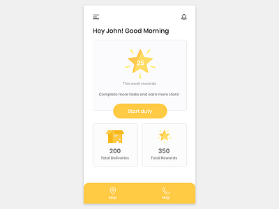 Food delivery app - Volunteer interface