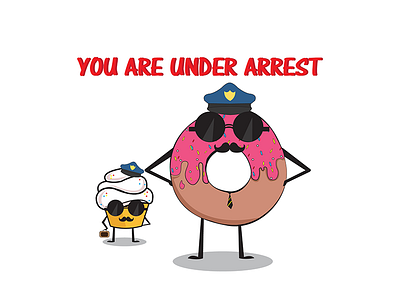 You Are Under Arrest! catchmeifyoucan corpsmuffins donuts illustrationlove youareunderarrest