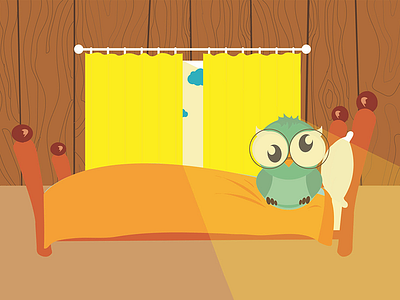 Don't want to get out of my bed.. :( bed illustration morning morninglight owl sleepy worktime