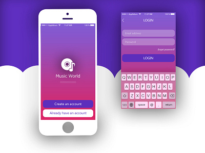 Music World App Design app design music ui
