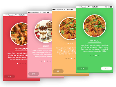 Food Sliding UI Design food slider ui