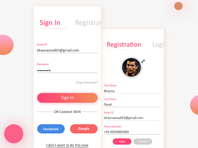 Sign In & Registration design login registration signin