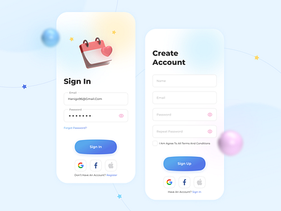 Mobile sign up + sign in