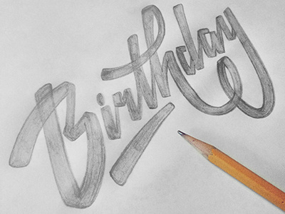Hooray! birthday drawing hand lettering handmade lettering pencil sketch type typography