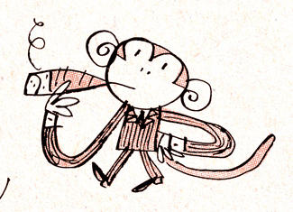 Sketchbook Characters cigar drawing fred blunt halftone illustration ink monkey suit