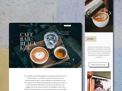 Cafe Bar Blak 1966 bar coffee design europe graphic design malene bach neutral reactjs switzerland ui web web design zurich