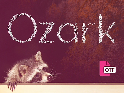 Ozark - Free Font download font free glyph handwritten missouri opentype ozark raccoon typeface typography wildlife