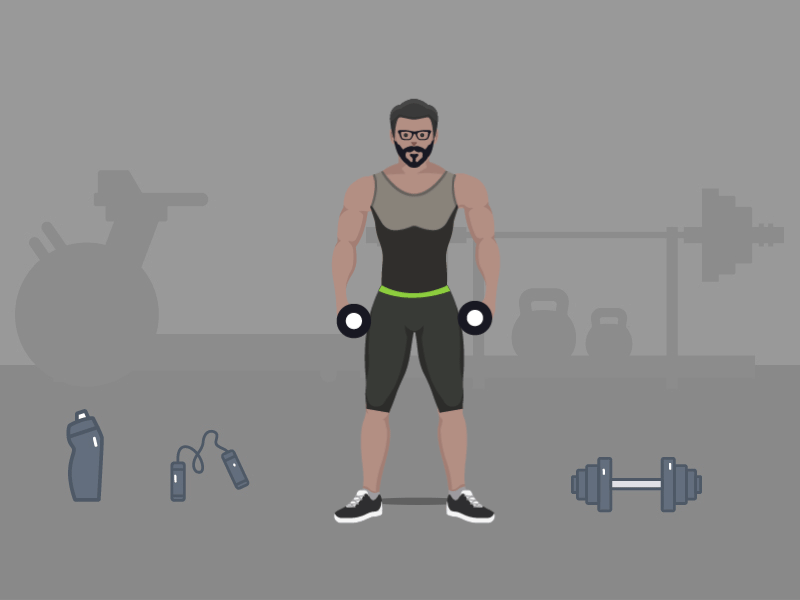 Commit to be FIT after effects animation character animation energy exercise fit fitness gif motivation strong muscle trainer