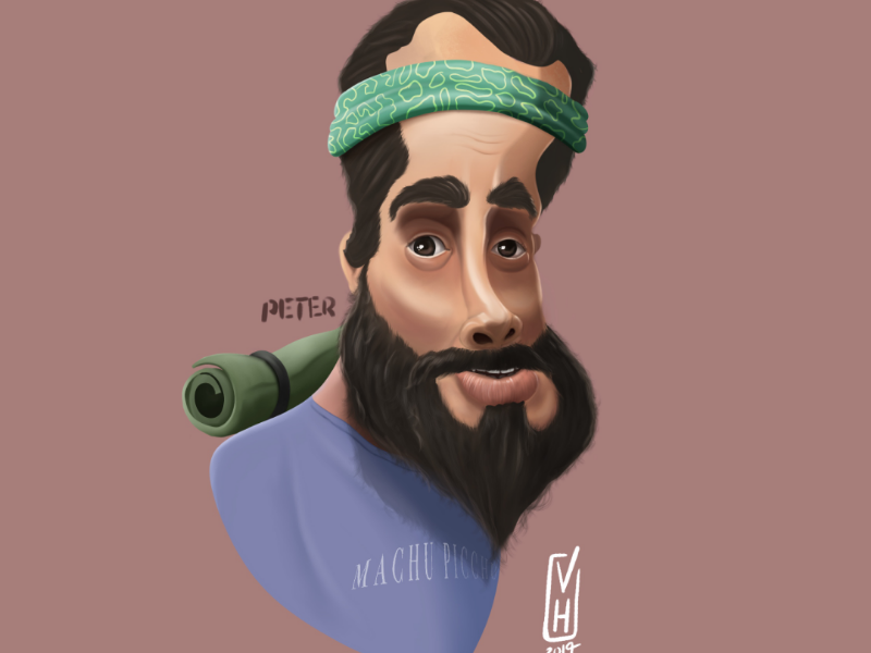Peter travel ilustración caricature art