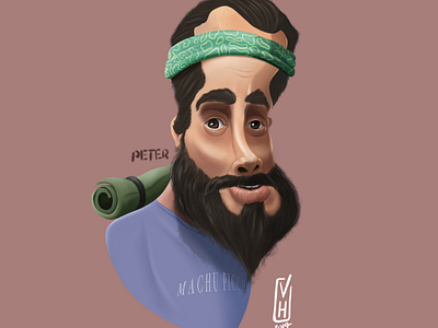 Peter travel art caricature ilustración