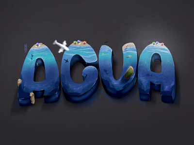 Agua art arte ilustration letter lettering procreate