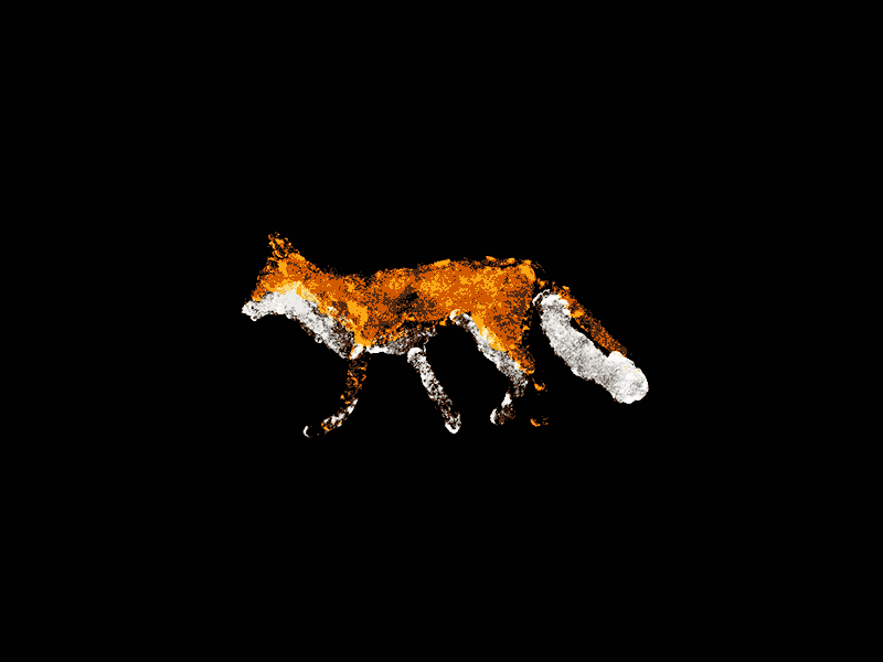 THE FOX animal animation animation2d brush cyclicwalking framebyframe illustration safari